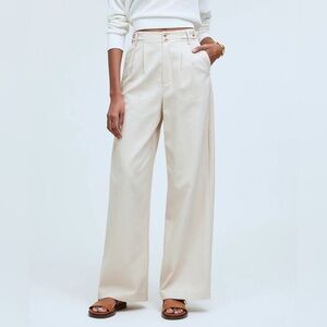 Madewell tan Harlow wide-leg pant size 12